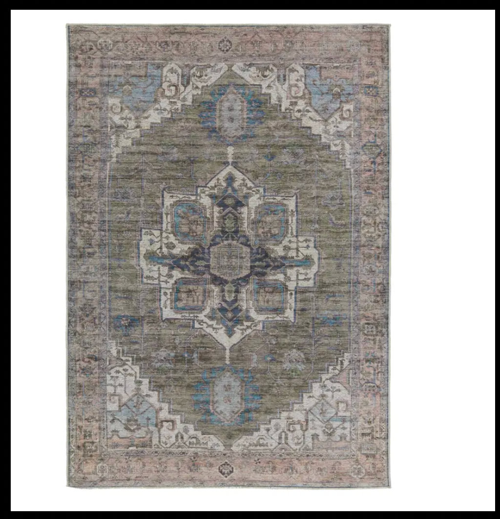Sage Snow White Vindage Rug 5'3x8' VIN07