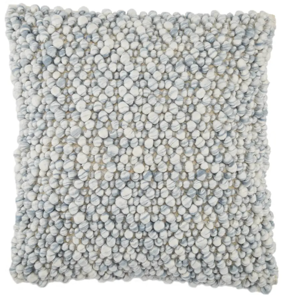 Turtledove Stone Blue Angora 22x22 Pillow