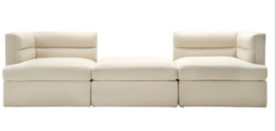 Modern Modular Sofa, Ivory KD 114"