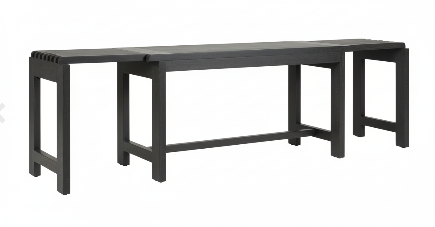 Paris Mango Wood Bench Black