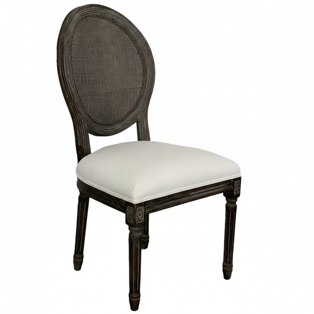 Louis Round Cane Back Side Chair