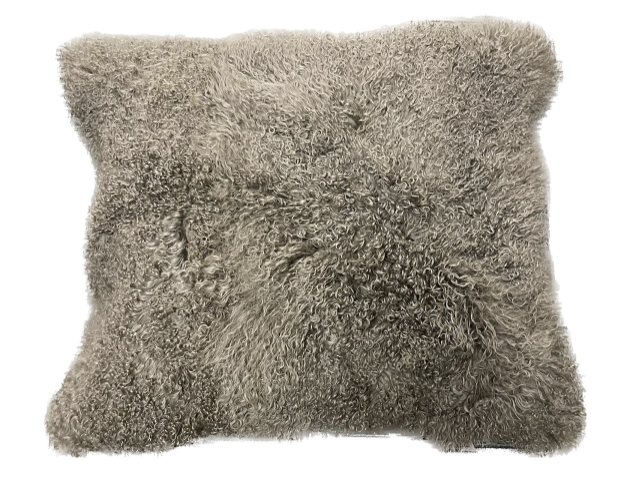 Tibetan Lamb Pillow Pewter 31x37