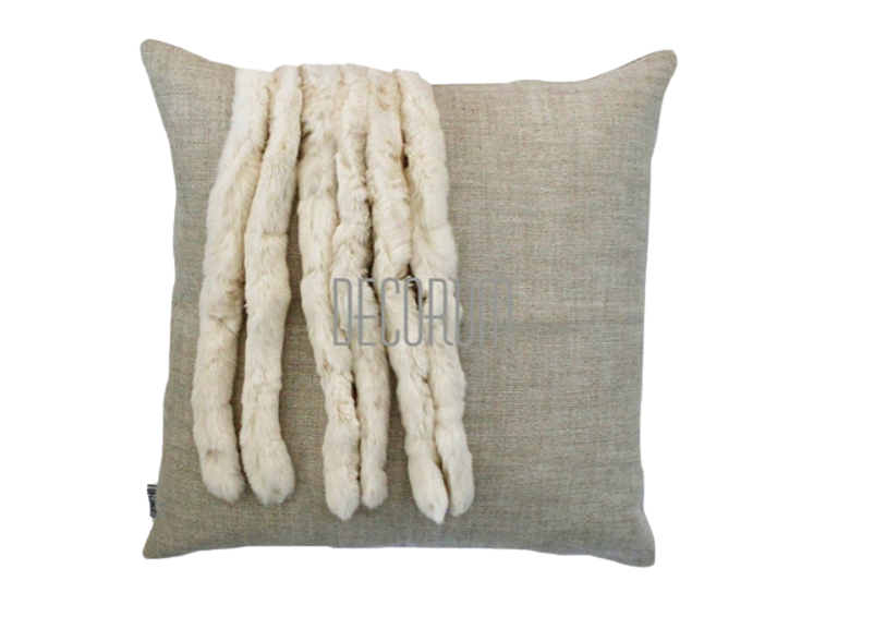 Rex Rabbit Dreads Ivory Pillow