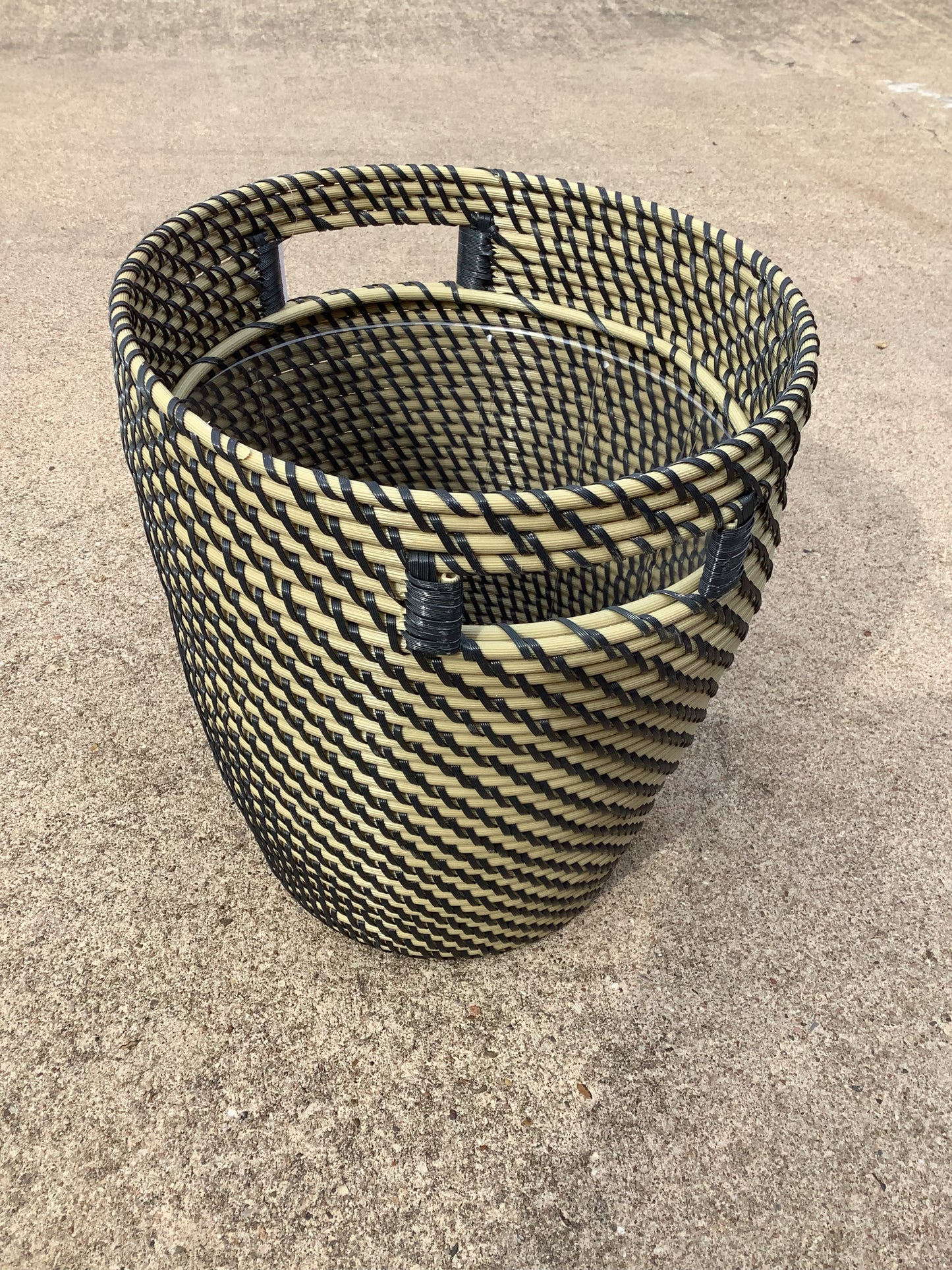 Plant Pot Dark Gray/Beige