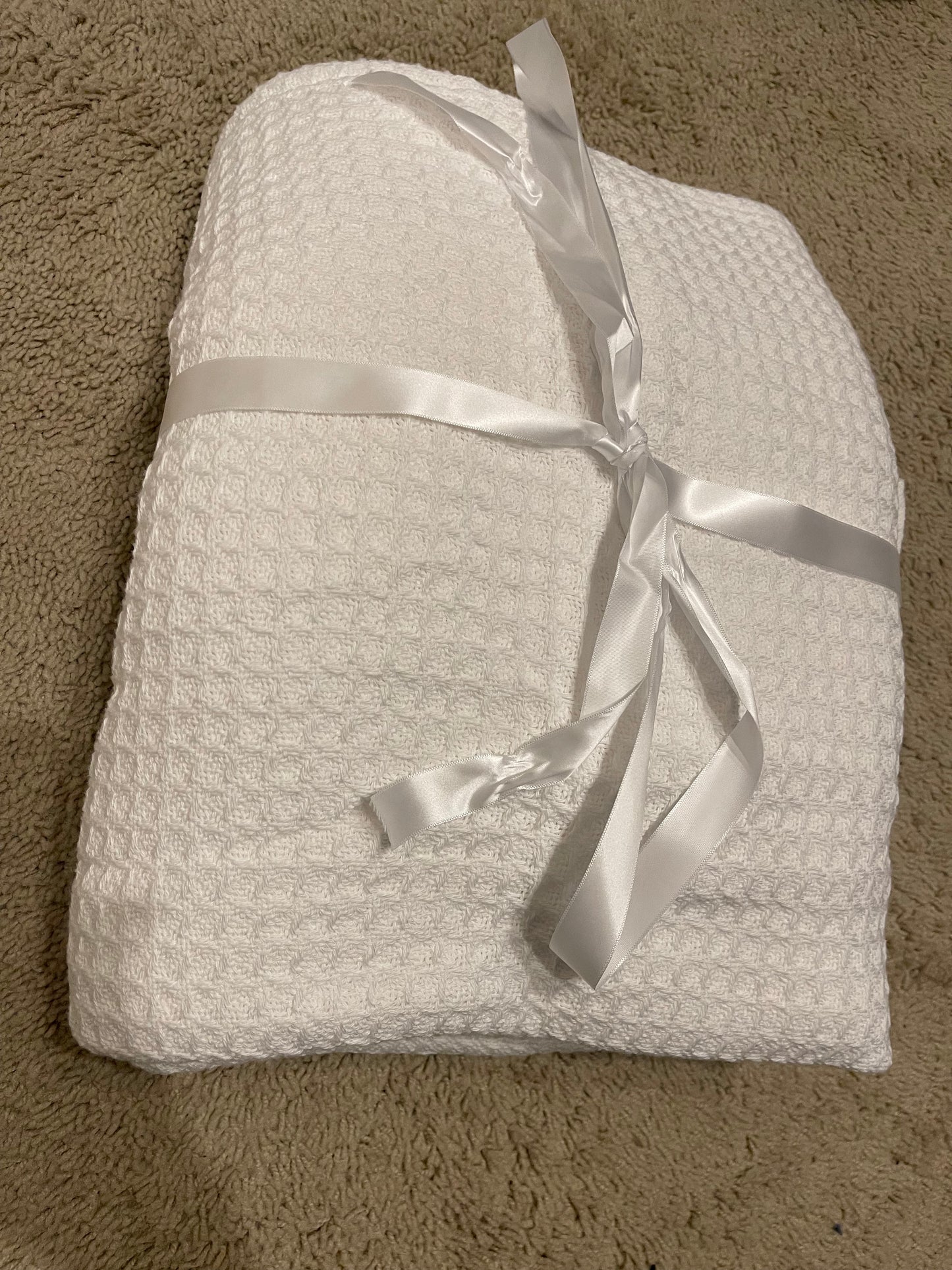 Waffle Weave Queen Coverlet White