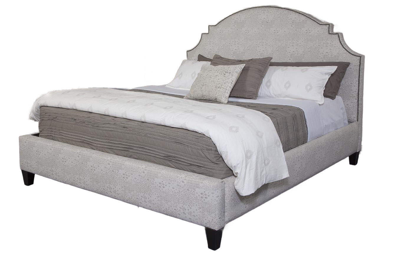 King Bed 2696 Curly Q White/Champbrass