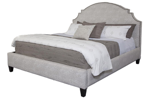 King Bed 2696 Curly Q White/Champbrass