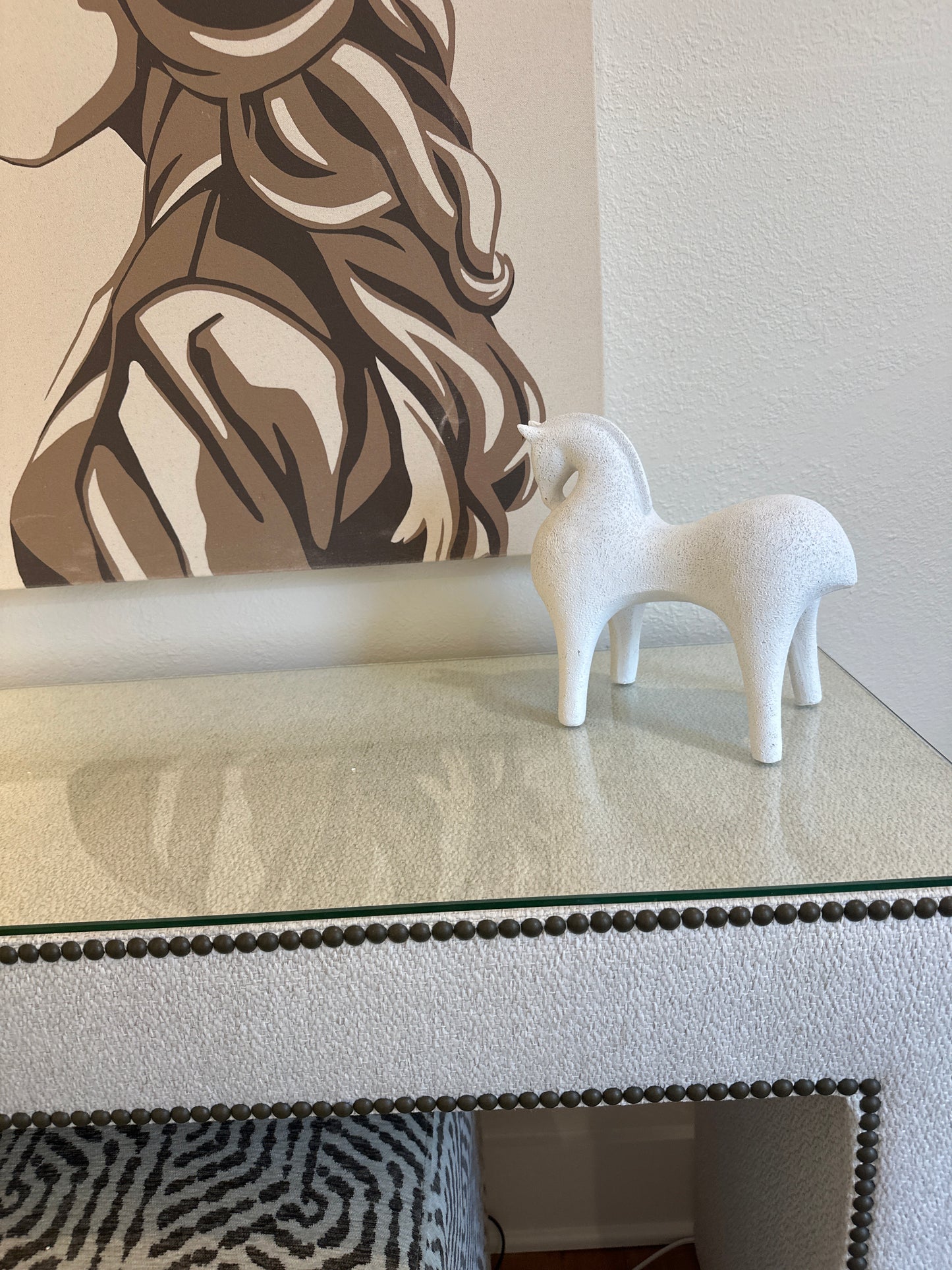 White Contemporary Horse Sculpture