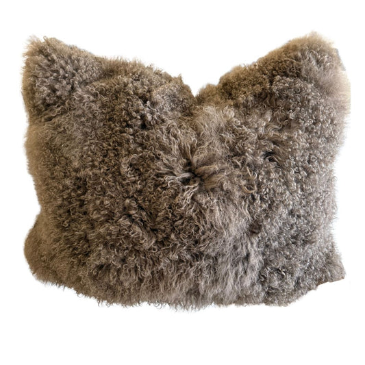 Tibetan Lamb Dutch Euro Pillow in Champagne 31x37