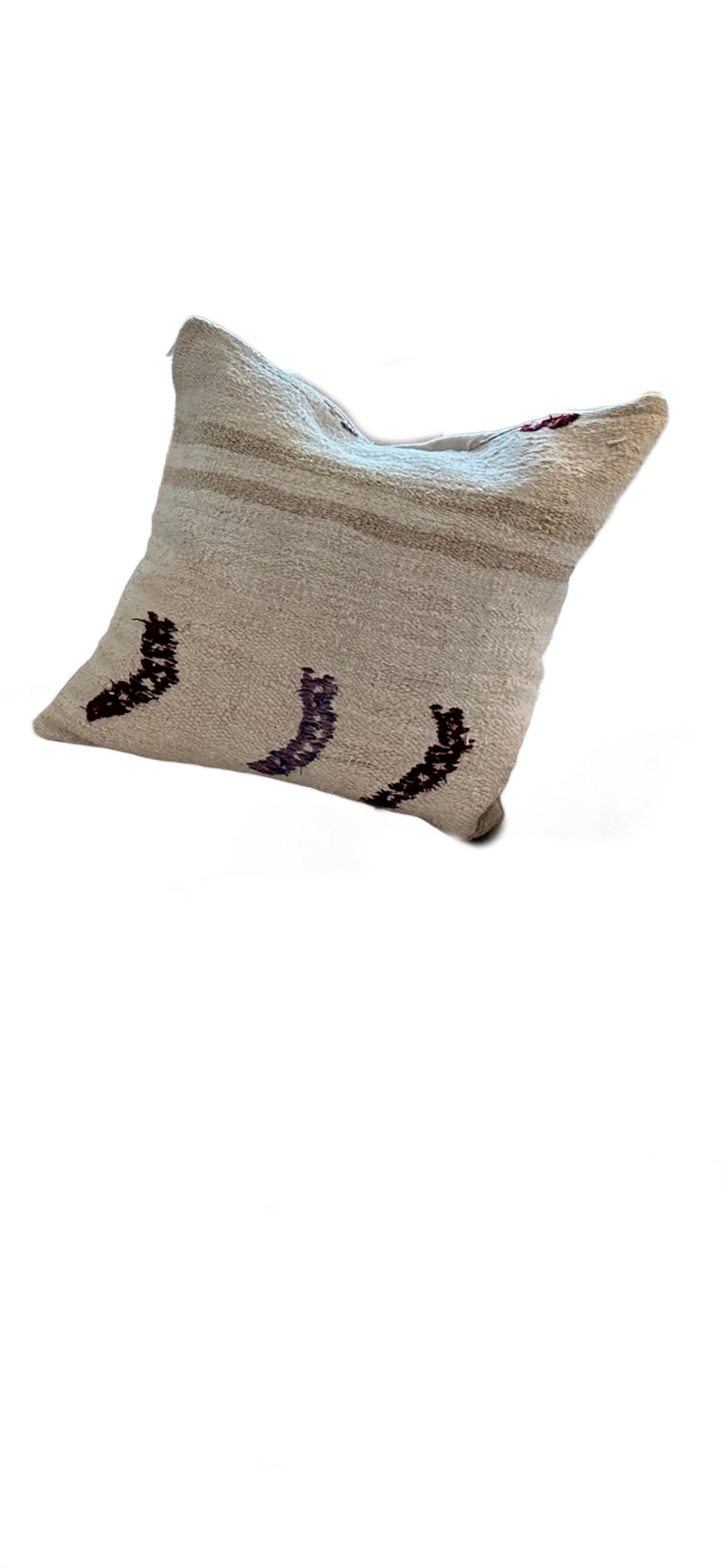 Natural Hemp with Brown Stripe Pillow 16x16