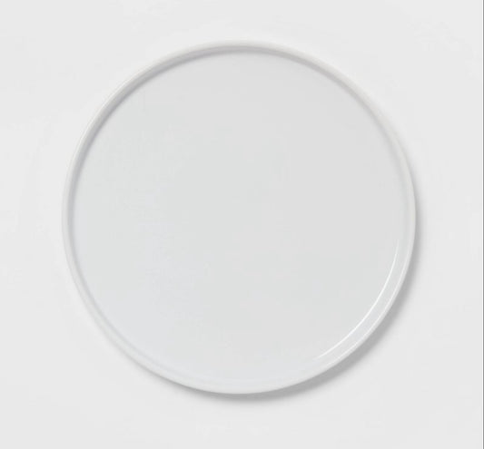 White Stoneware Dinner Plate Tray