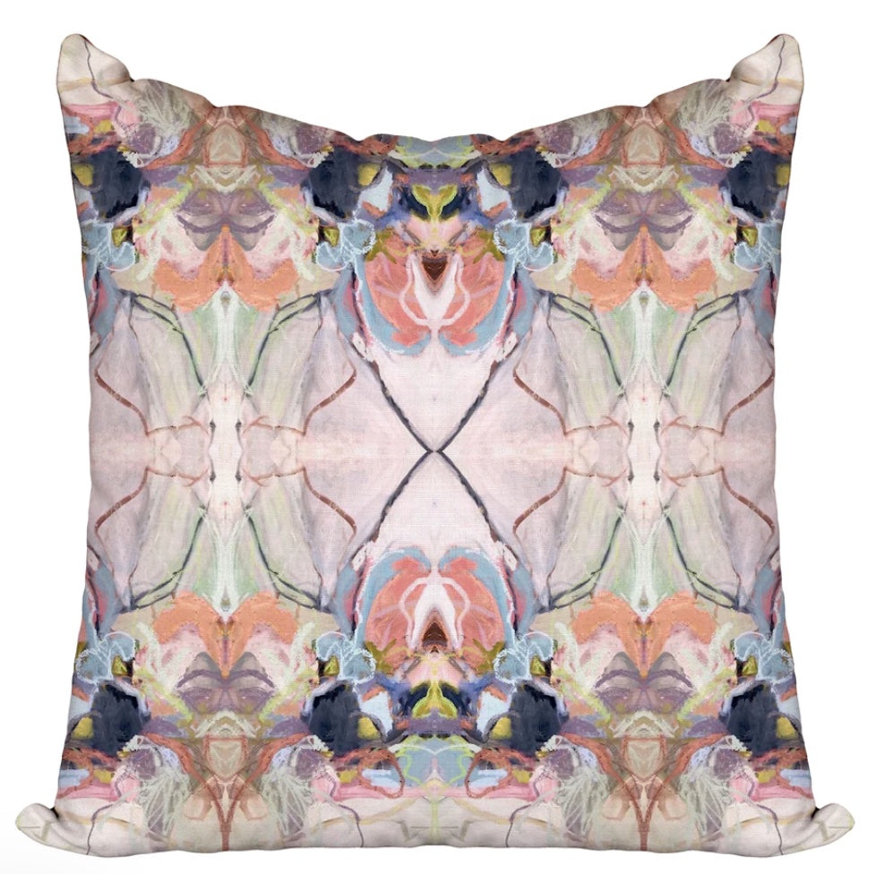 Chalk It Up Linen w/ Blush Linen Backing Pillow 22x22