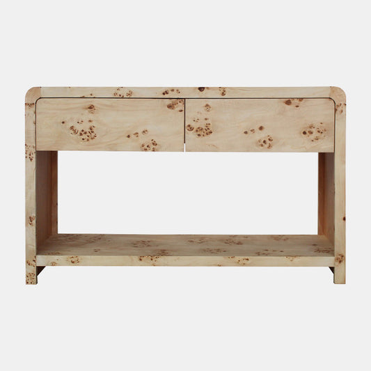 Cube Console With 2 Drawers, Natural 47"