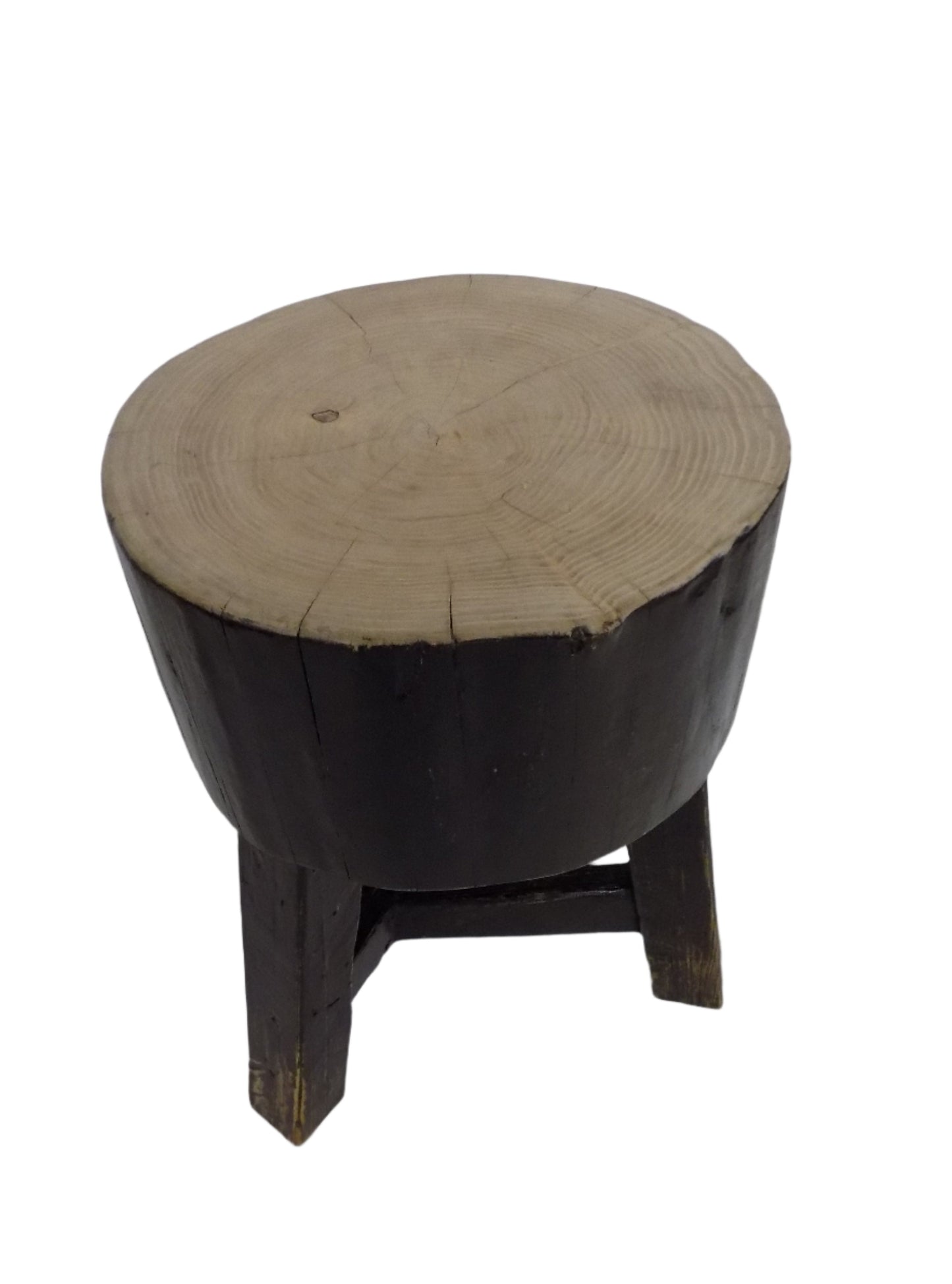Tree Stump Side Table in Black