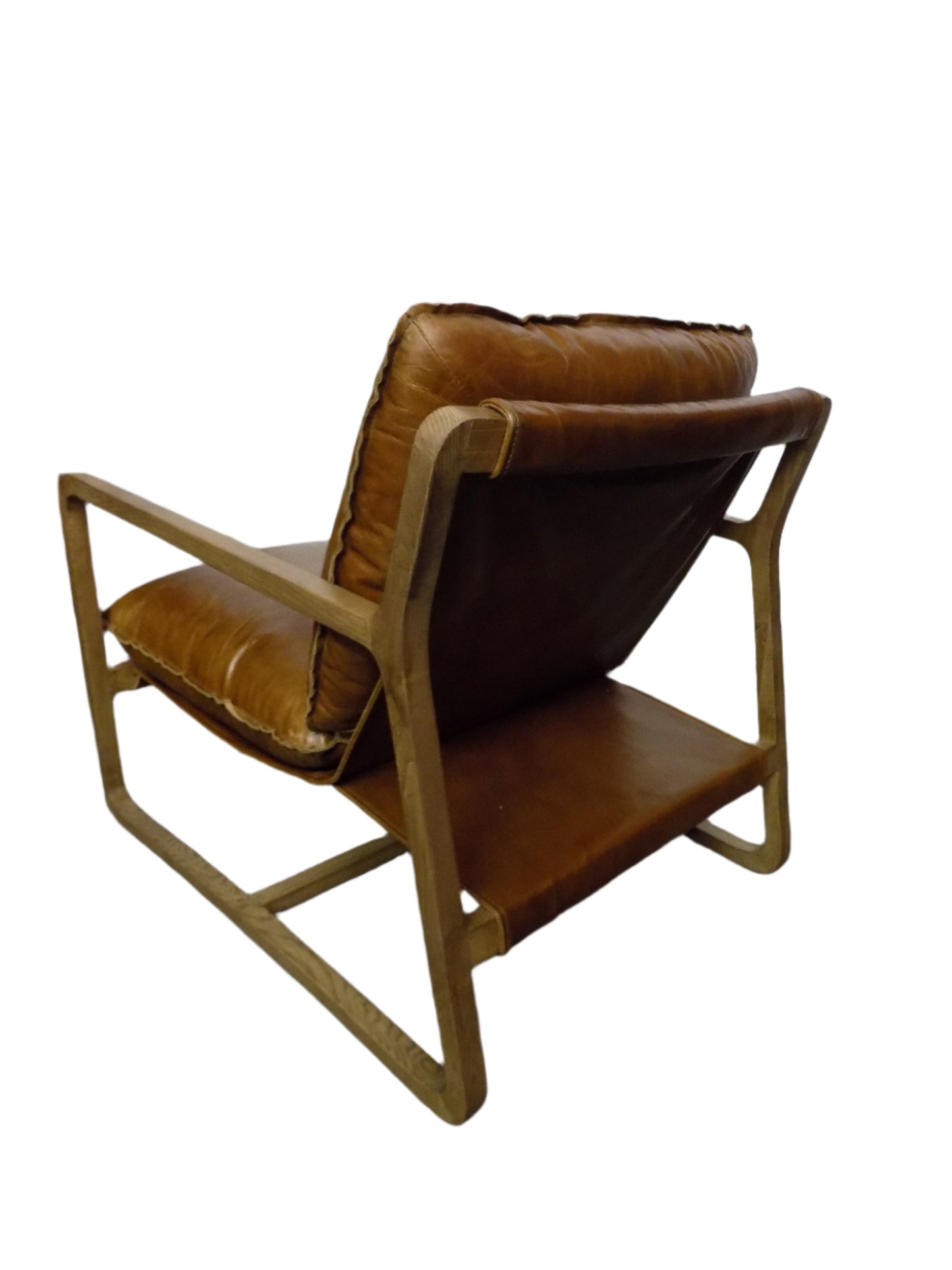 Leather Accent Chair in Brown Cognac