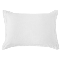 Washed White Linen Tailored Dutch Euro Pillow