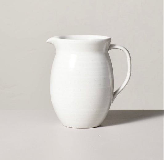White Speckled Stoneware Pitcher