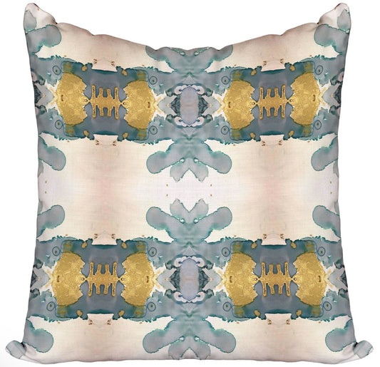 Goldenrod Velvet w/ Blue Velvet Backing Pillow 22x22