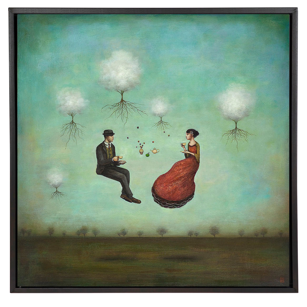 Gravitea for Two 30x30 Black Frame Art