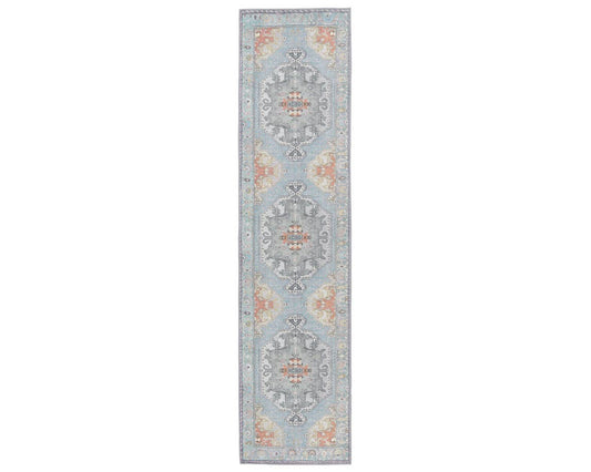 Blue Harman by KZ HBL07 Runner Rug 2'6"x10"