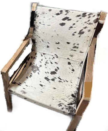 White Spotted Hide Sling Chair