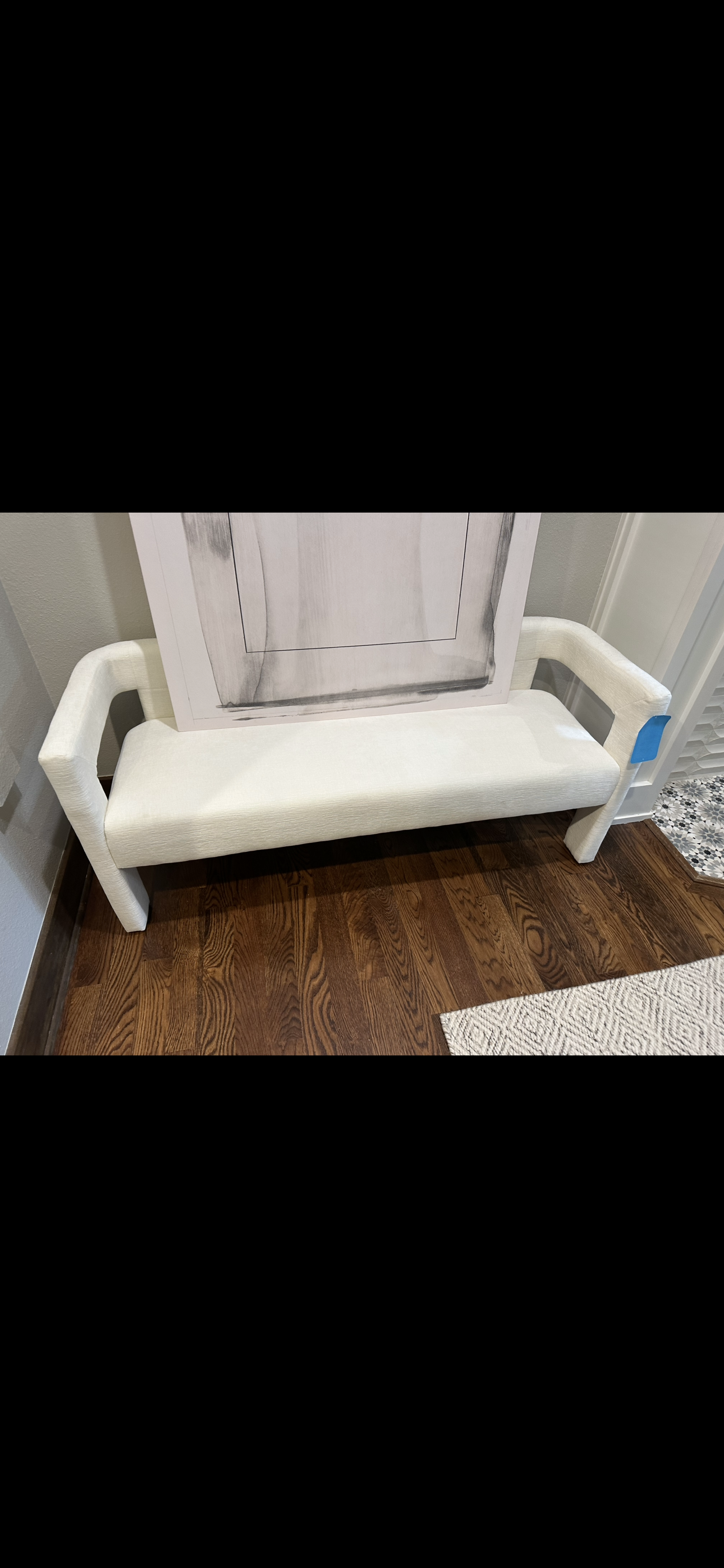 Ivory Boucle Bench 60"