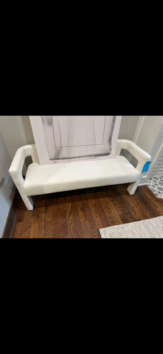 Ivory Boucle Bench 60"