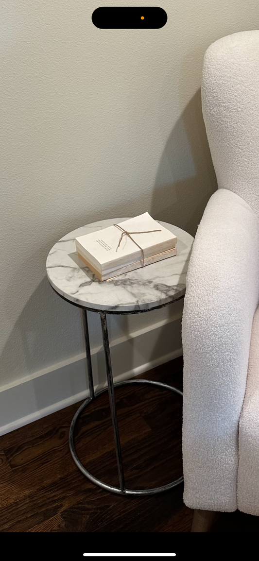 *Candy Store* Round Faux Marble Cocktail Table Medium