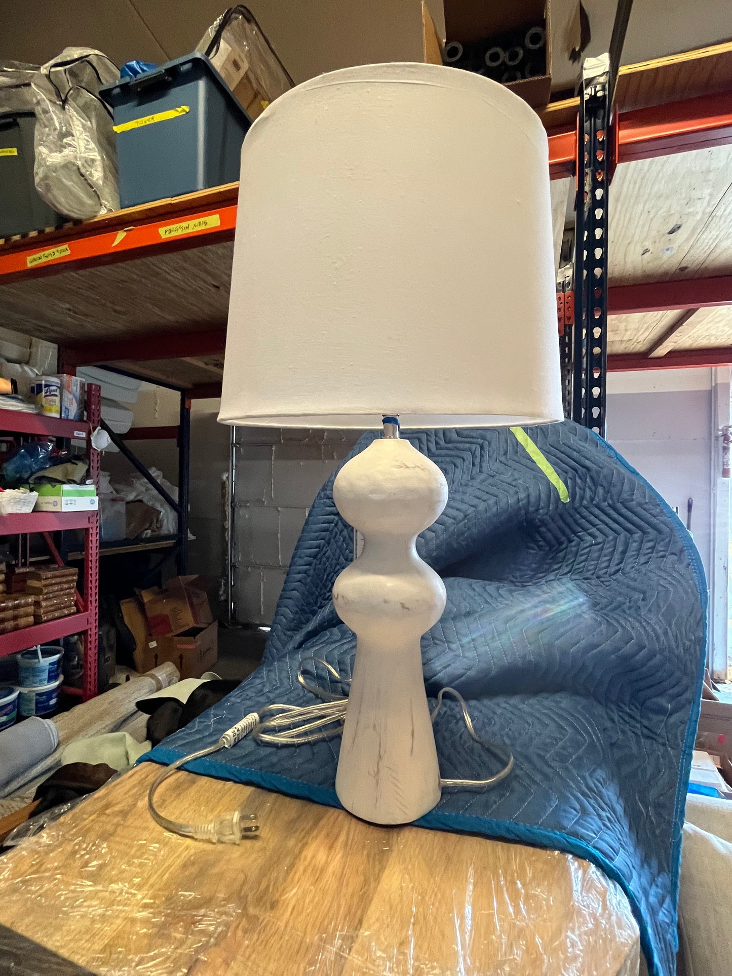 White Wooden Bubble Lamp