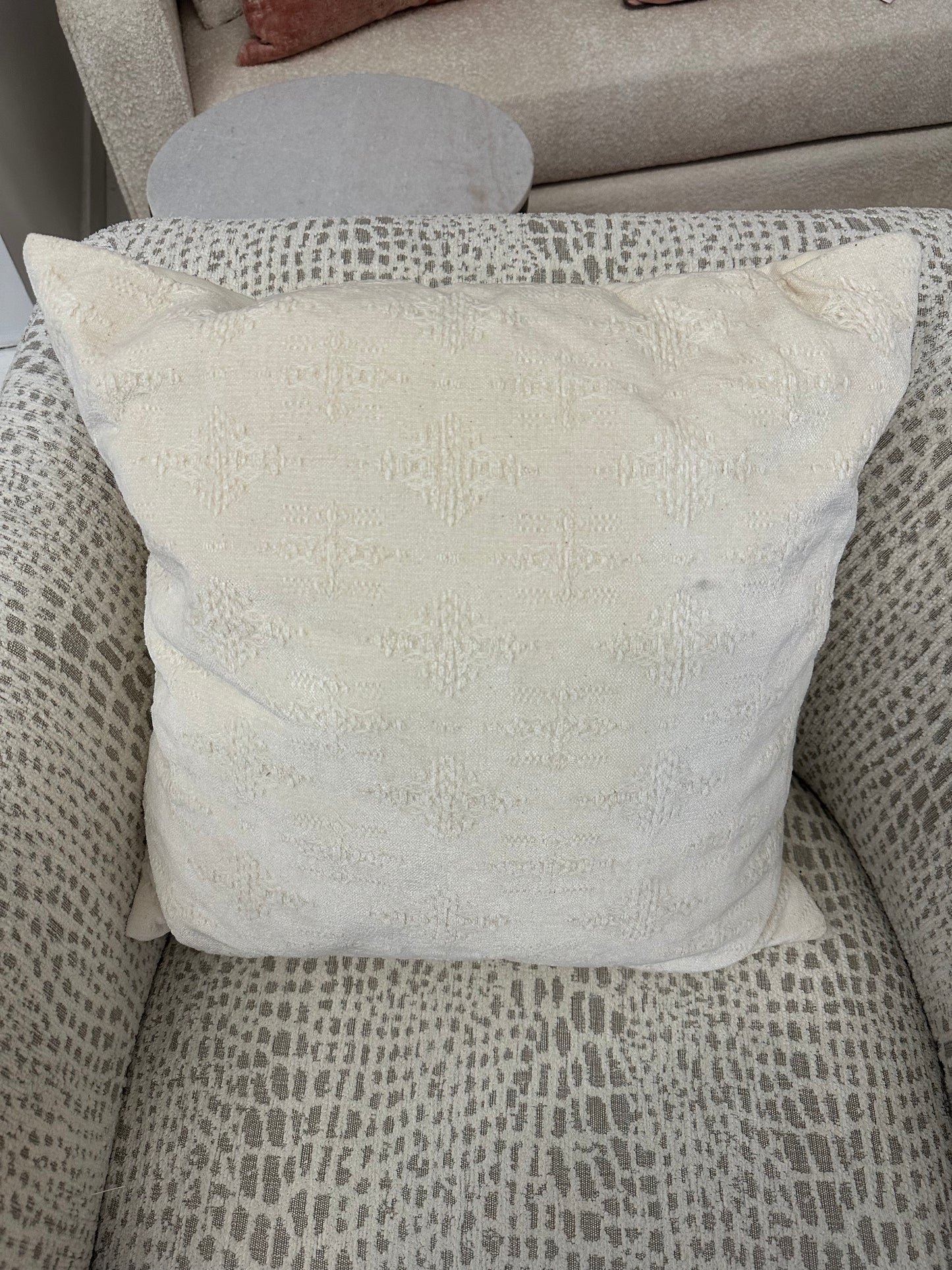 White Tribal Pillow
