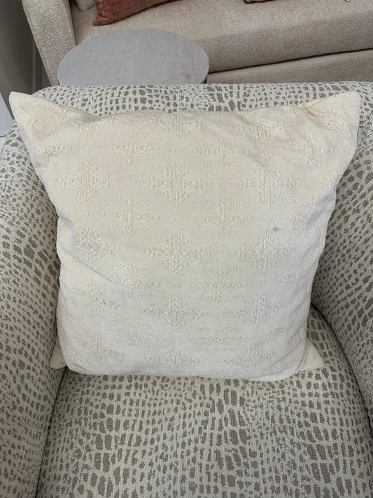 White Tribal Pillow