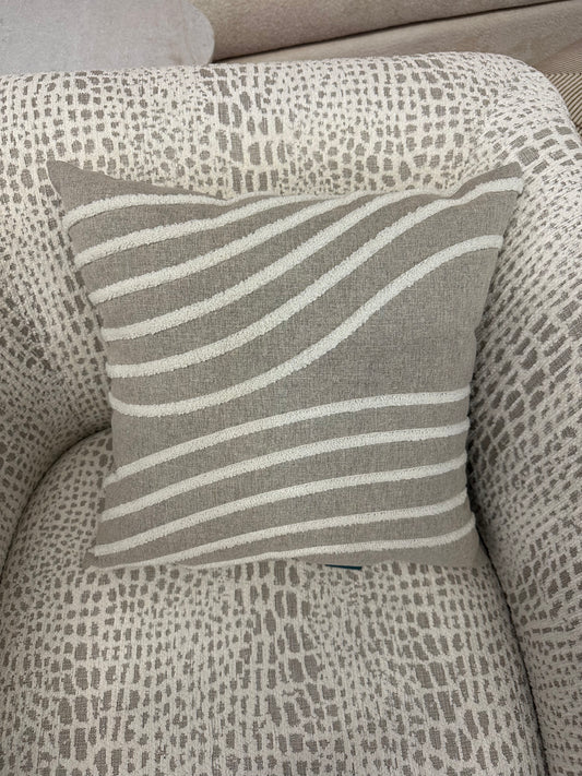 Tan White Stripe 17" Pillow