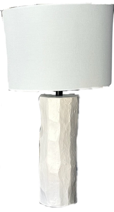 White Chiseled  Lamp