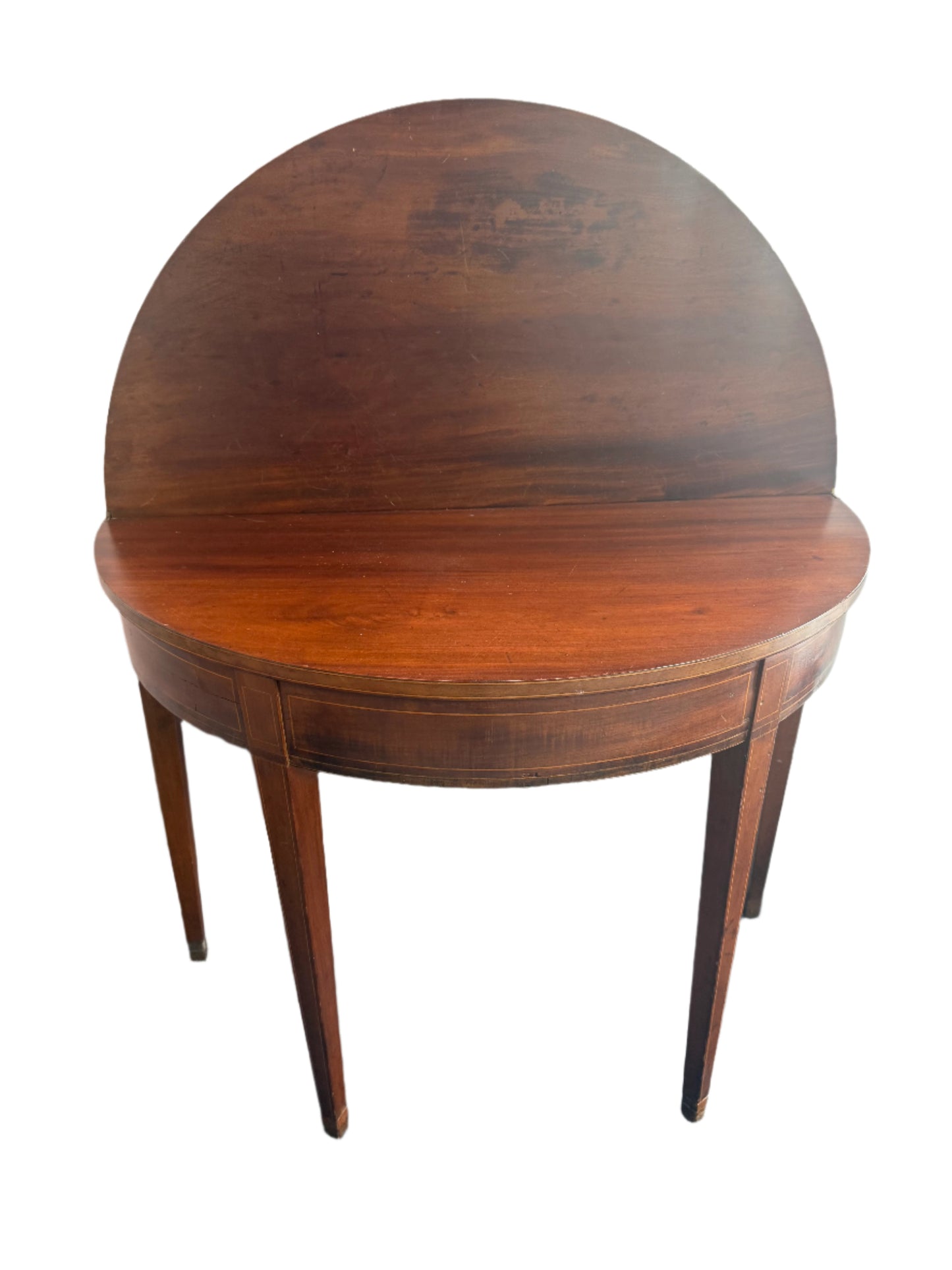 Wooden Demilune Game Table
