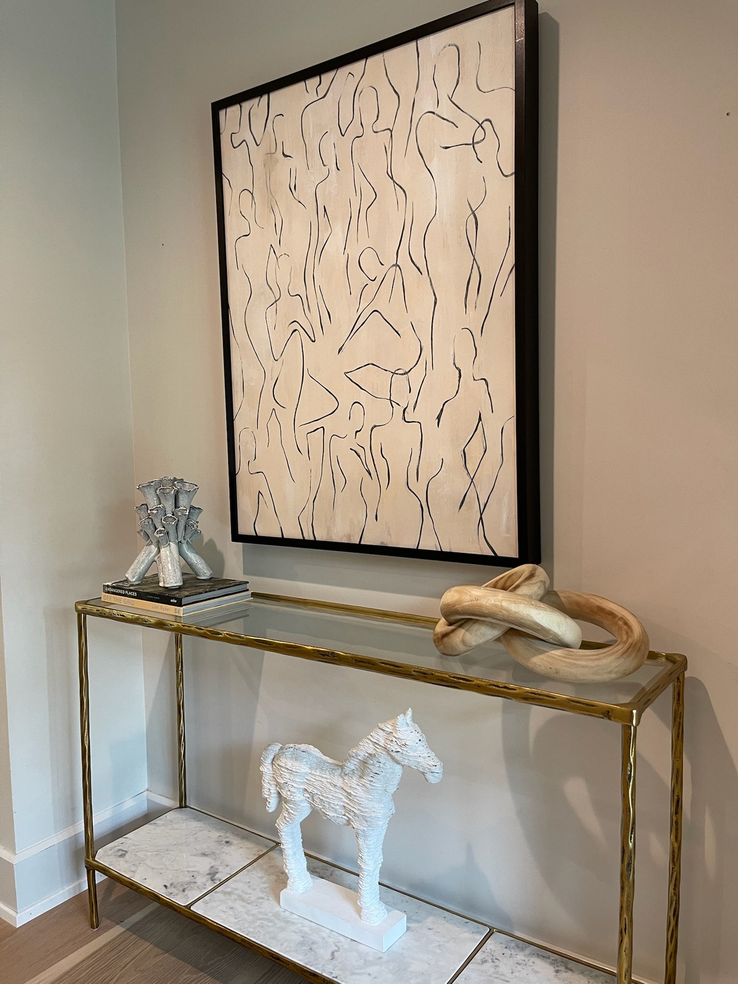 Ledesma Glass and Marble Console Table