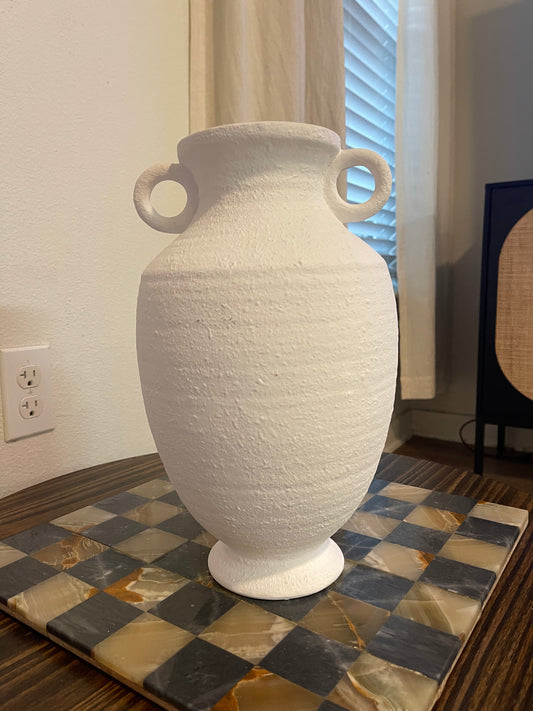 Textured Stone Vase with handles