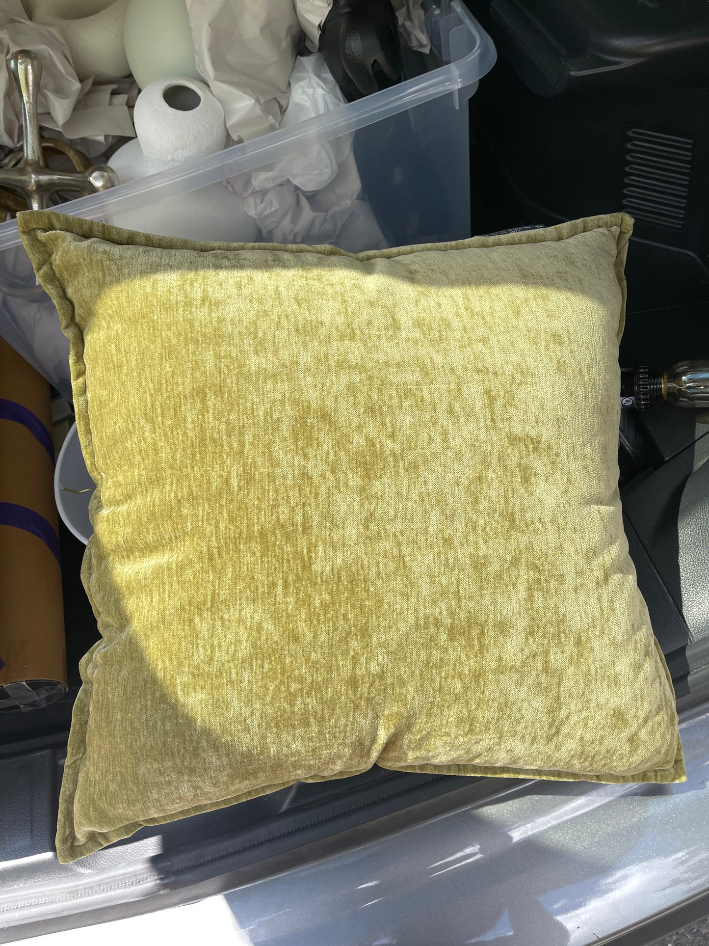 Cassian Solid Pillow in Green Crushed Velvet