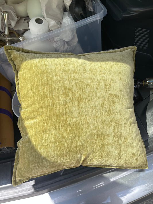 Cassian Solid Pillow in Green Crushed Velvet