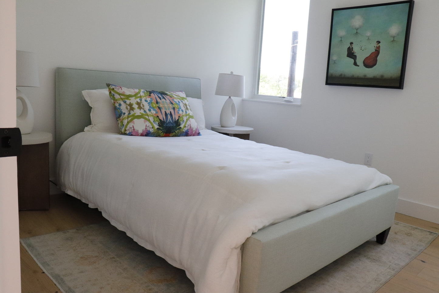 Upholstered Queen Bed - Turbo Rain