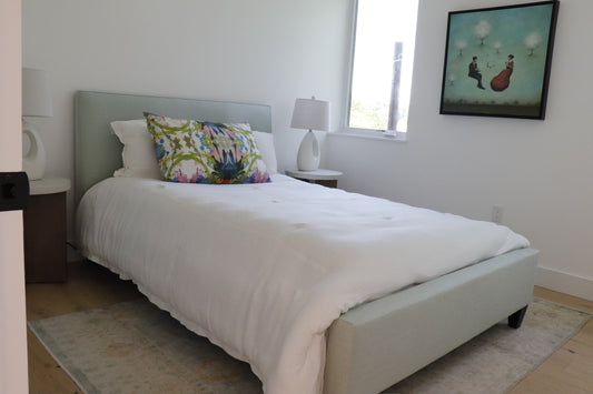 Upholstered Queen Bed - Turbo Rain