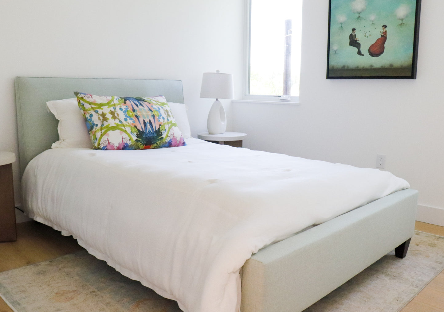 Upholstered Queen Bed - Turbo Rain