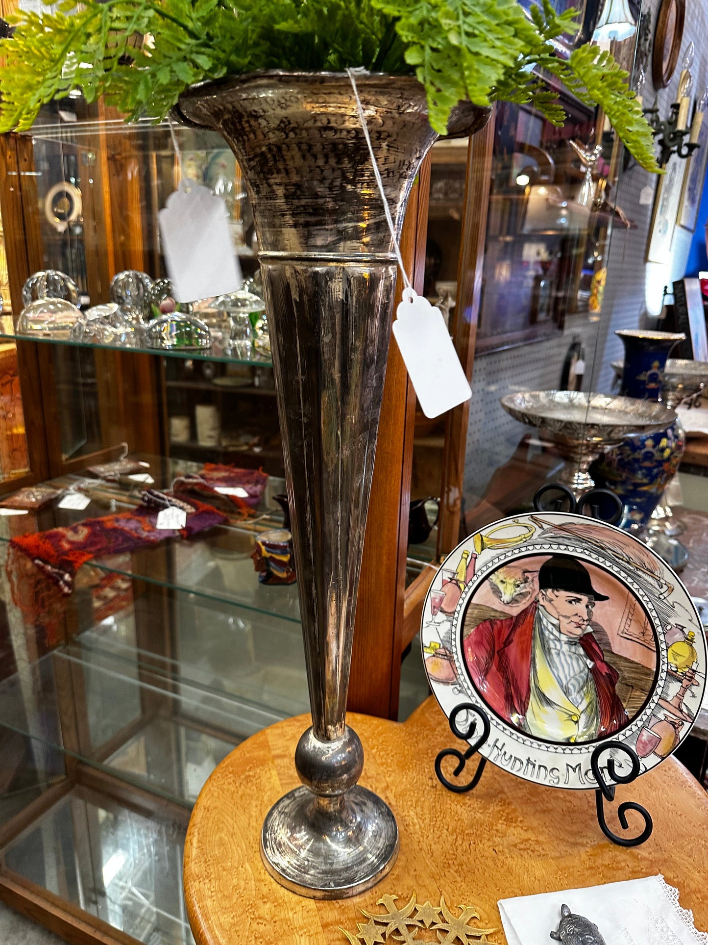 Silver fluted Vase Large