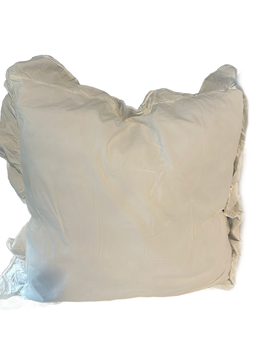 White Euro Sham 26x26 with Wavy Flange