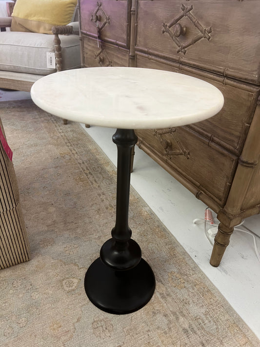 Marble Top Black Accent Table