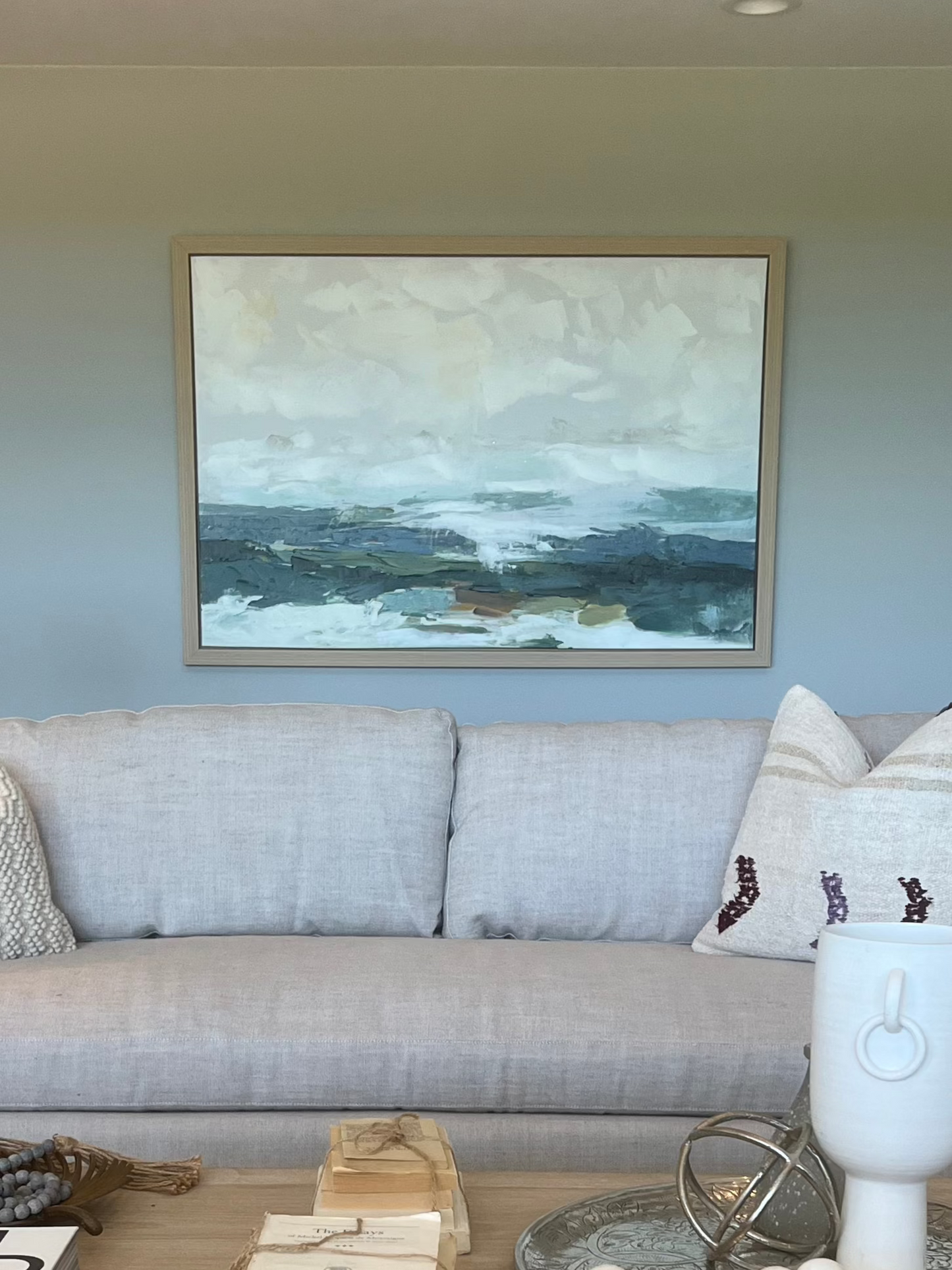 Abstract Landscape in Birch frame large format art