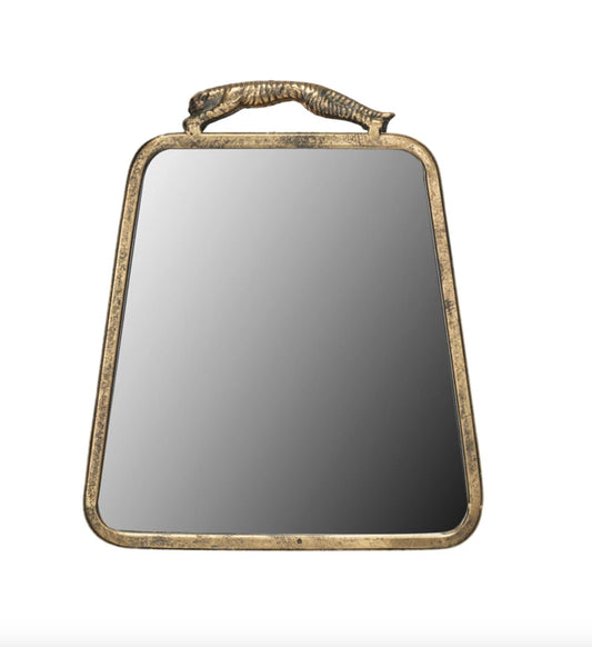 Metal Framed Wall Mirror w/ Leopard