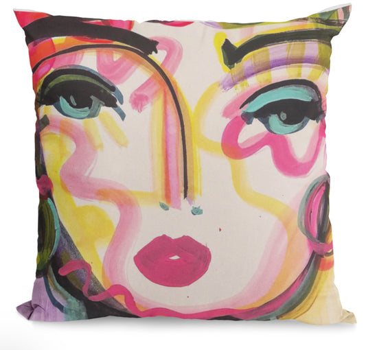 Marilyn Velvet Linen w/ Blush Velvet Backing Pillow 22x22