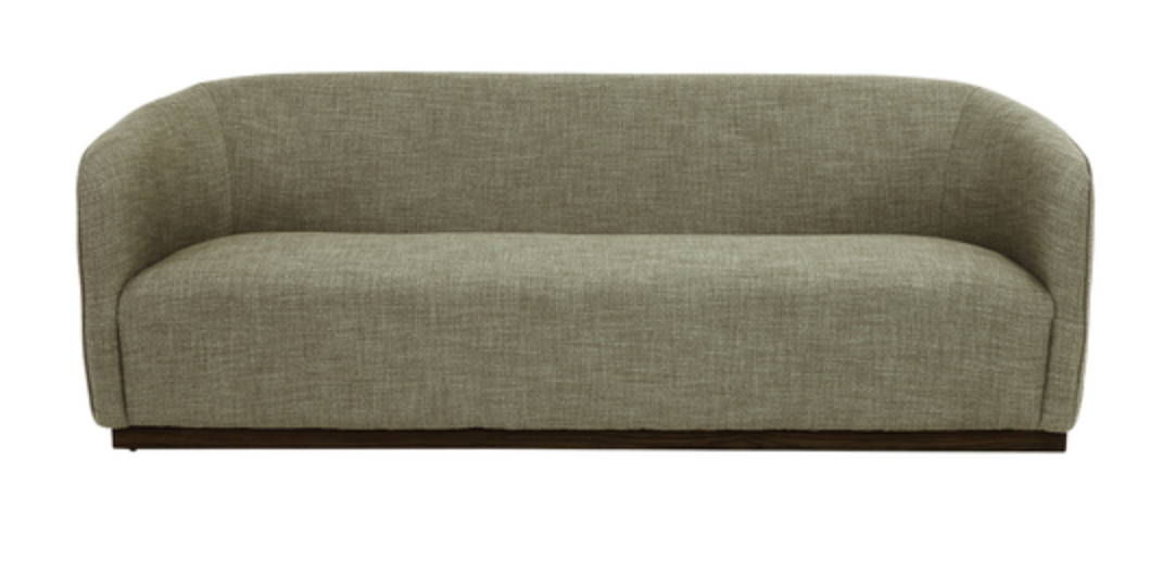 3 Seater Basic Settee Wood Base Olive