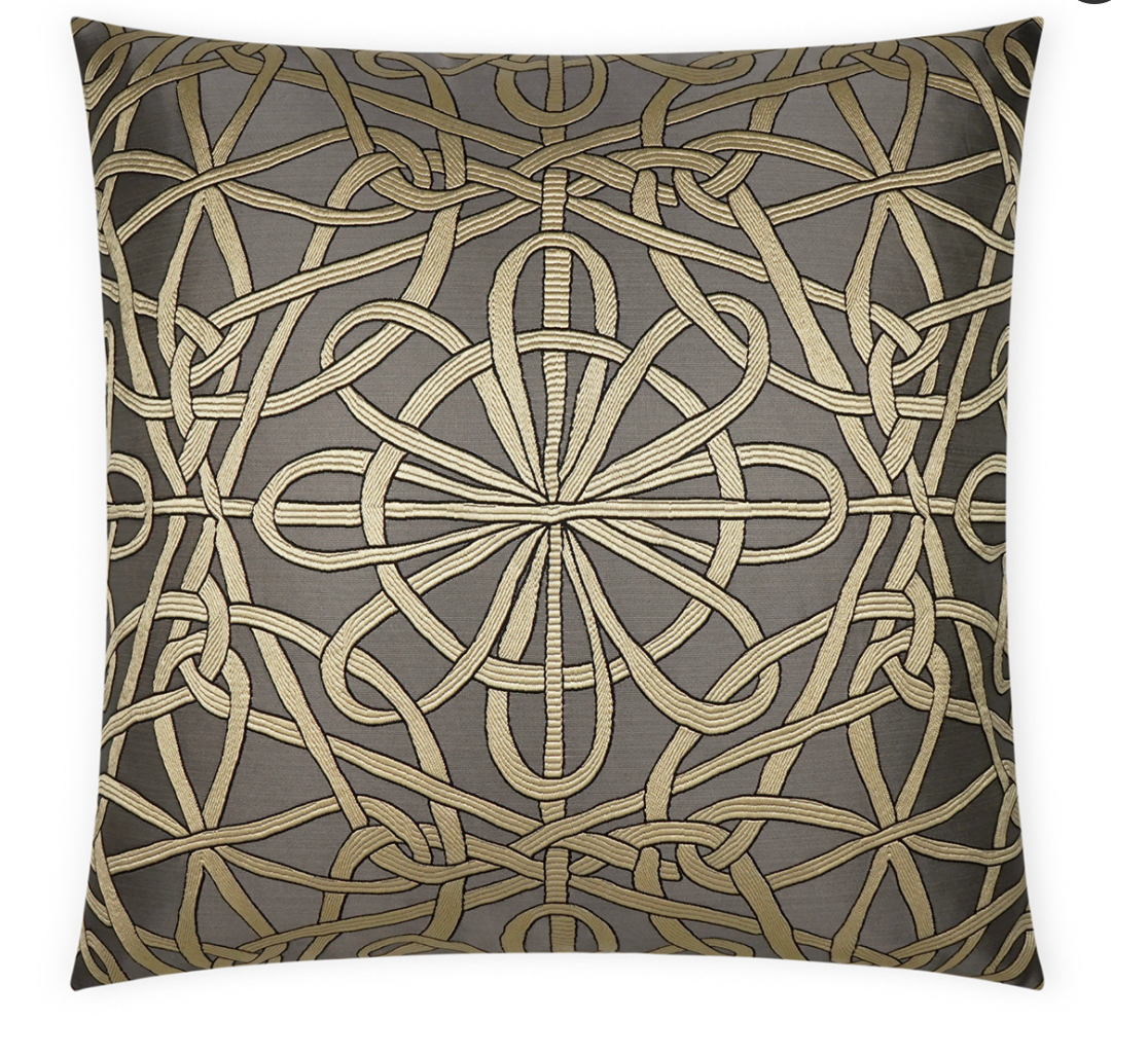 Slip Knot Charcoal Pillow