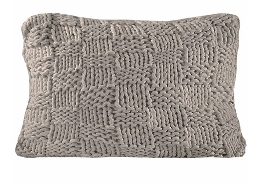 Chess Knit Dutch Euro Pillow Natural Taupe